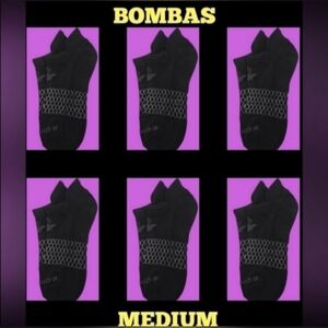 Bombas Ankle Socks Medium 6 Pair Unisex Womens & Mens Honeycomb Black/Grey BNWT